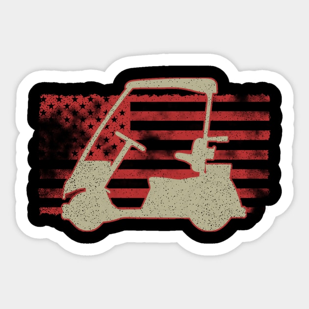 US Flag Golf Shirt | Golf Cart Gift Sticker by Gawkclothing